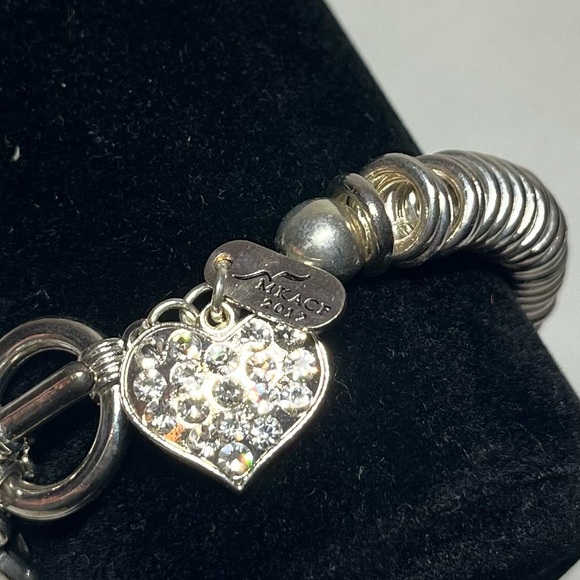 Mary Kay Ash LINKS Silver Heart Charm Bracelet. 2012. Toggle clasp. Two sizes - Picture 5 of 8